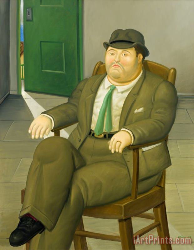 Seated Man, 2004 painting - Fernando Botero Seated Man, 2004 Art Print