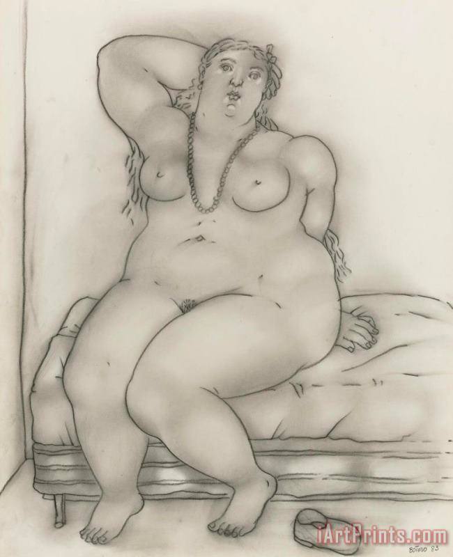 Seated Woman, 1983 painting - Fernando Botero Seated Woman, 1983 Art Print