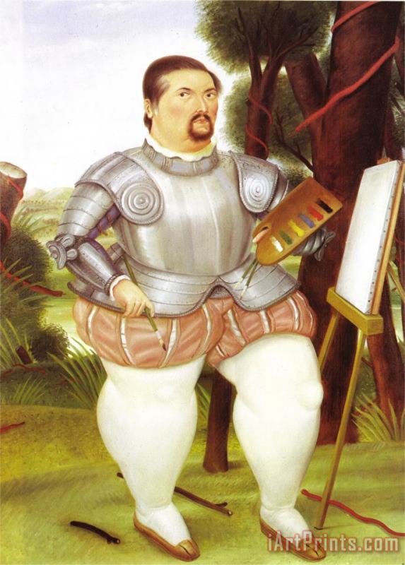 fernando botero Self Portrait As Spanish Conquistador Art Painting