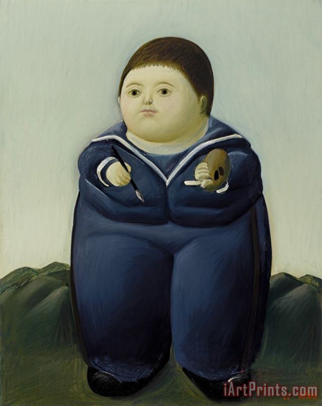 Self Portrait at The Age of Four, 1966 painting - Fernando Botero Self Portrait at The Age of Four, 1966 Art Print