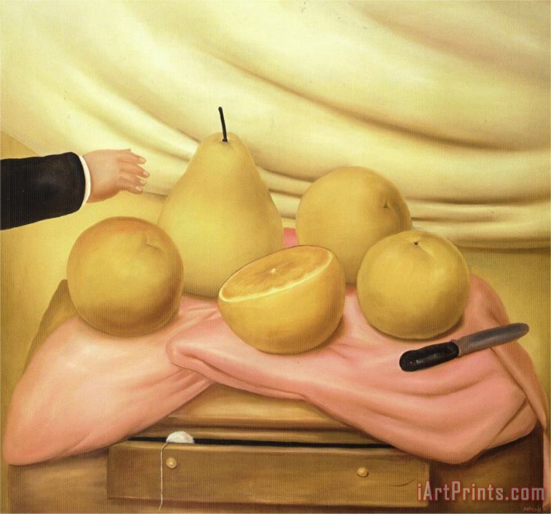 fernando botero Still Life with Fruits Art Painting