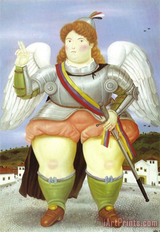 The Archangel Gabriel painting - fernando botero The Archangel Gabriel Art Print