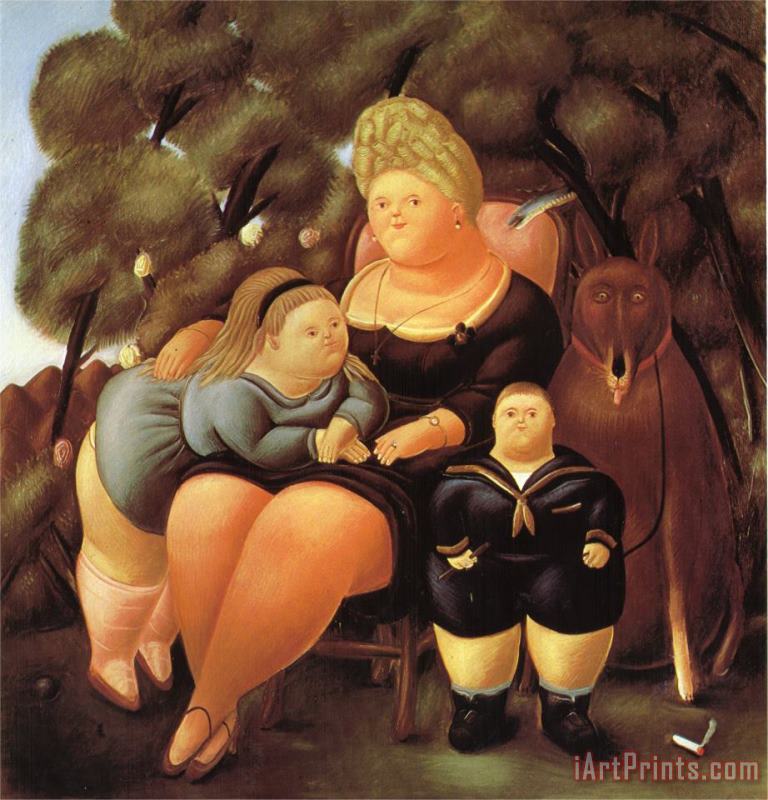 Botero Art Poster Custom Framed A Family