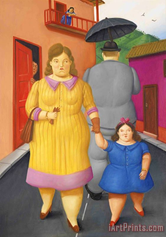 The Street, 2011 painting - Fernando Botero The Street, 2011 Art Print