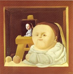 Fernando Botero The Study of Vermeer painting