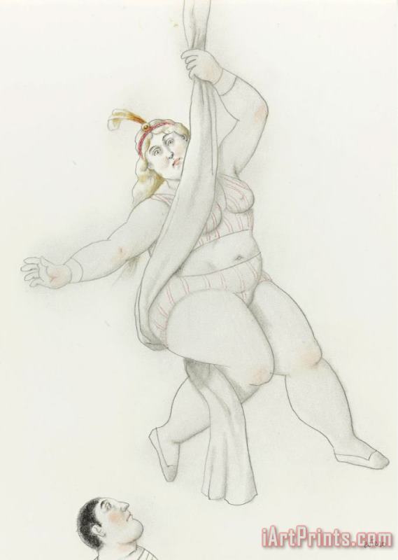Fernando Botero Woman Acrobat, 2008 Art Painting