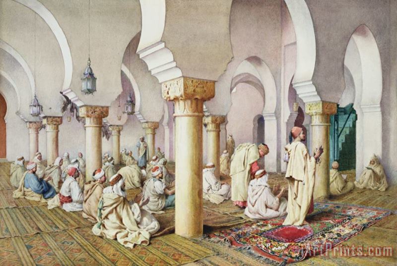 Filipo Bartolini or Frederico At Prayer in the Mosque Art Print