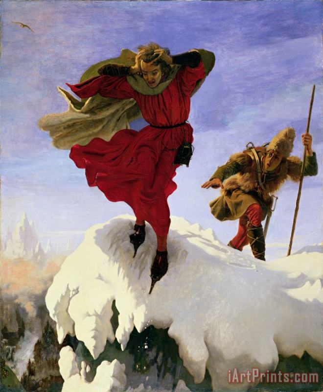 Manfred on the Jungfrau painting - Ford madox Brown Manfred on the Jungfrau Art Print