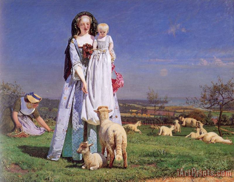 Ford Madox Brown The Pretty Baalambs Art Painting