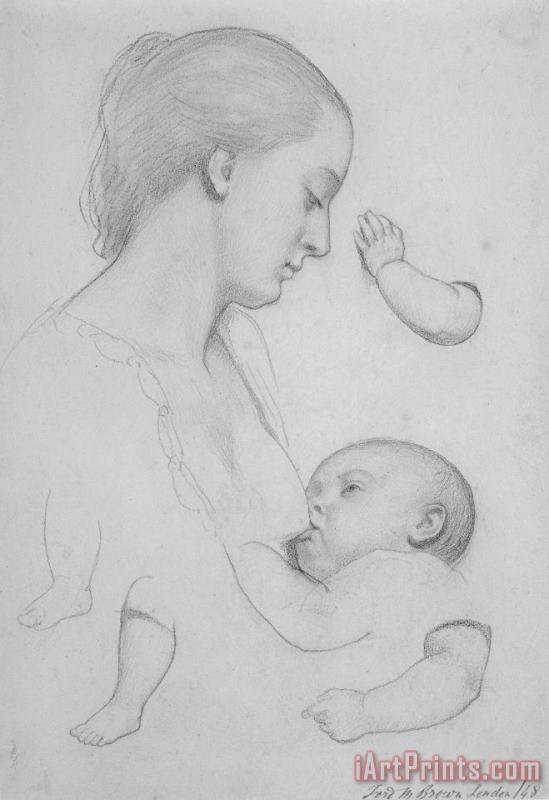 Ford Madox Brown The Young Mother Sheet of Studies Art Painting