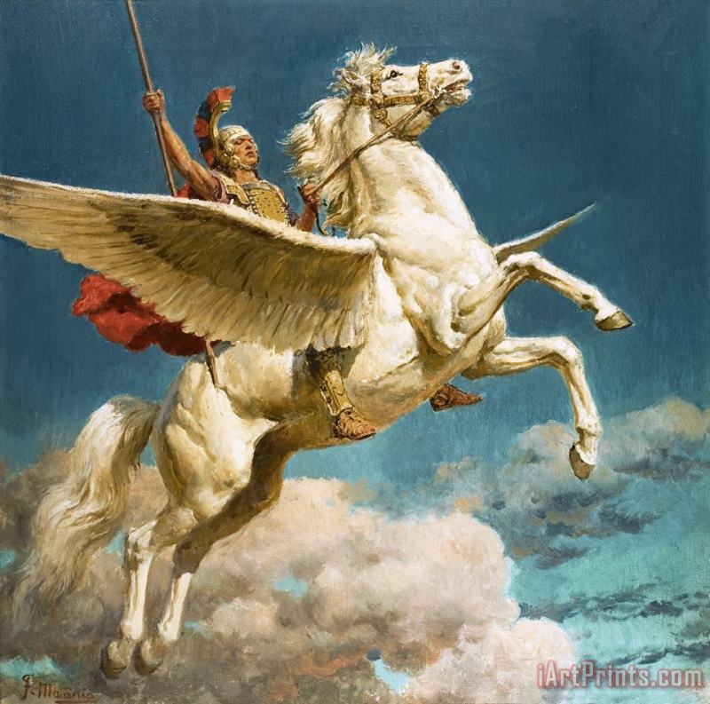 Pegasus The Winged Horse painting - Fortunino Matania Pegasus The Winged Horse Art Print