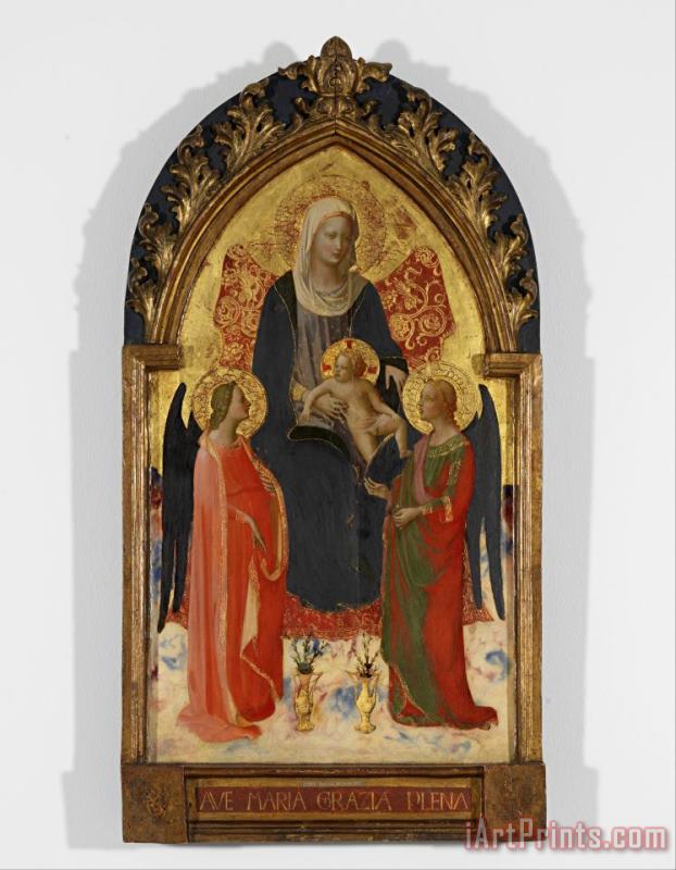 Madonna And Child with Two Angels painting - Fra Angelico Madonna And Child with Two Angels Art Print