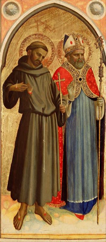 Saint Francis And a Bishop Saint painting - Fra Angelico Saint Francis And a Bishop Saint Art Print