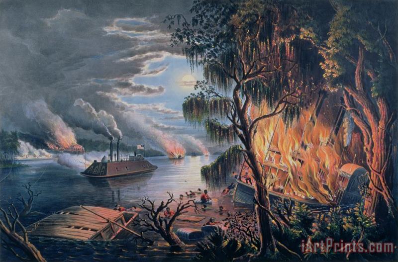 The Mississippi in Time of War painting - Frances Flora Bond Palmer The Mississippi in Time of War Art Print