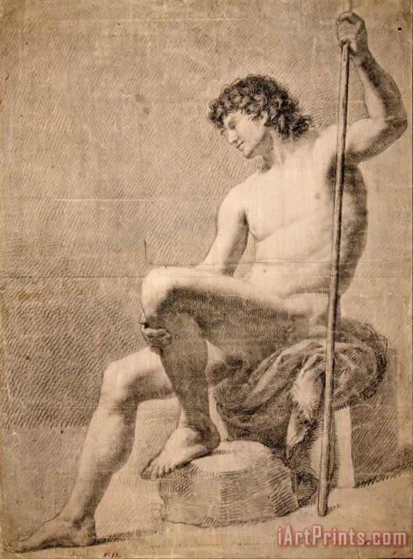 Francesc Agustin Male Nude Seated Art Painting