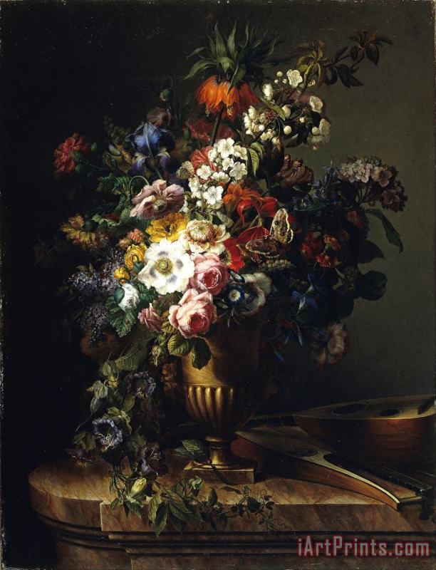Francesc Lacoma i Fontanet Vase with Flowers Art Painting