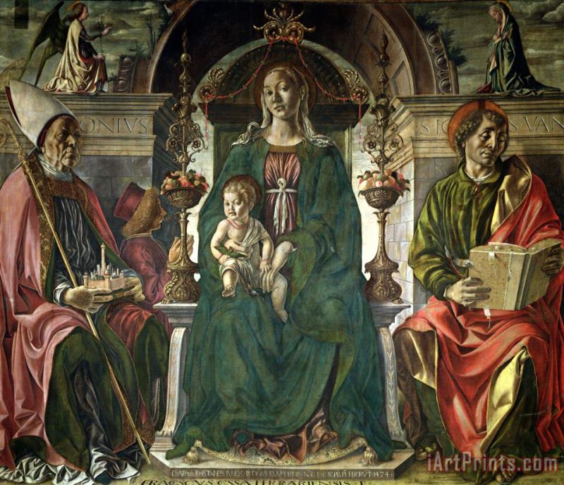 The Virgin and Saints painting - Francesco del Cossa The Virgin and Saints Art Print
