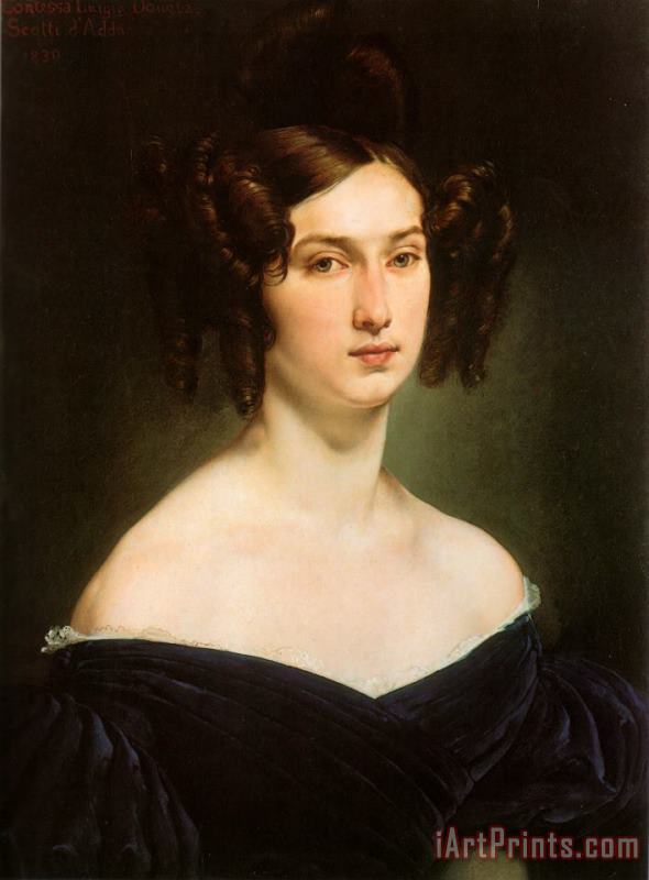 Portrait of Countess Luigia Douglas Scotti D'adda painting - Francesco Hayez Portrait of Countess Luigia Douglas Scotti D'adda Art Print