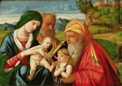 Francesco Rizzi da Santacroce Holy Family with St. Simeon and John the Baptist
