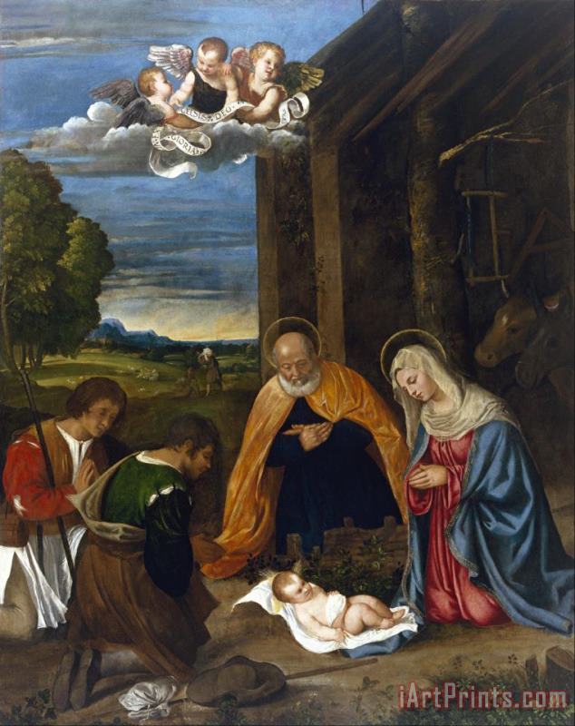 Francesco Vecellio The Nativity with Shepherds painting - The Nativity ...