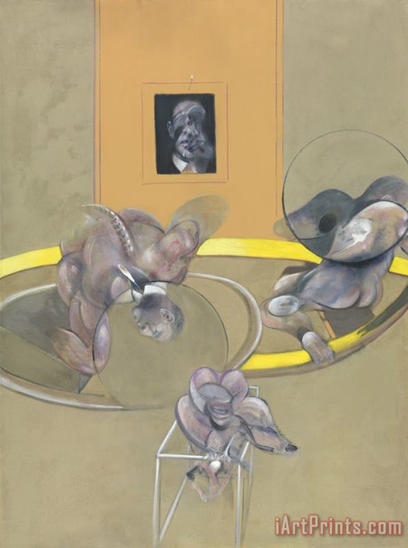 Three Figures And Portrait, 1975 painting - Francis Bacon Three Figures And Portrait, 1975 Art Print