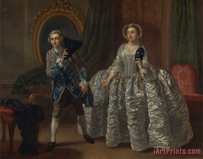 Francis Hayman David Garrick And Mrs. Pritchard in Benjamin Hoadley's The Suspicious Husband Art Painting