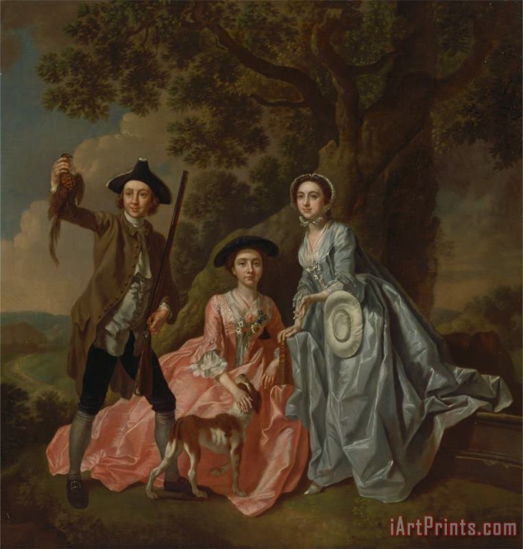 Francis Hayman George Rogers And His Wife, Margaret, And His Sister, Margaret Rogers Art Print