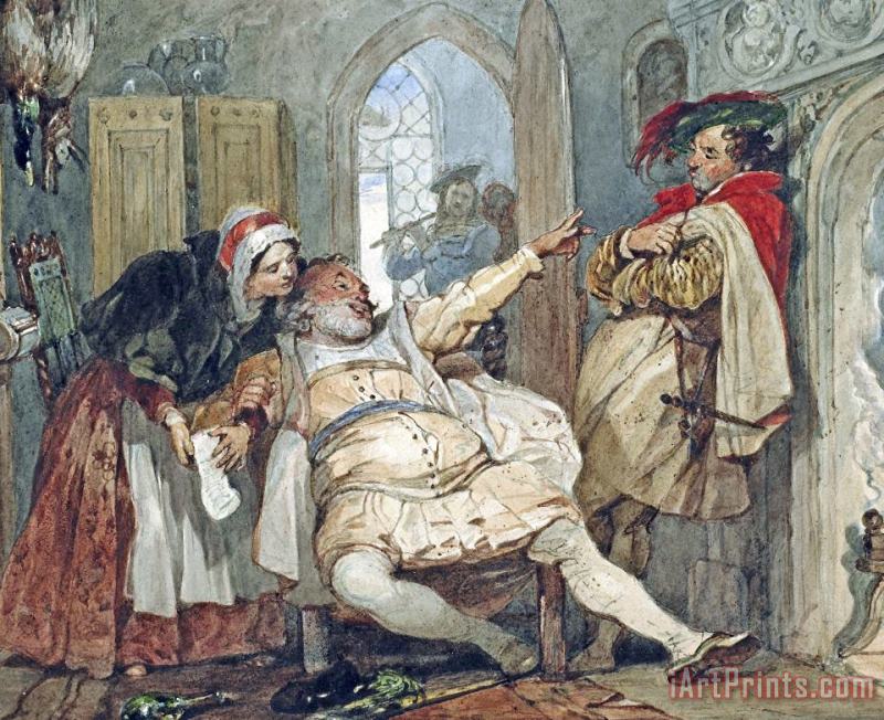 Falstaff Bardolph And Dame Quickly painting - Francis Phillip Stephanoff Falstaff Bardolph And Dame Quickly Art Print