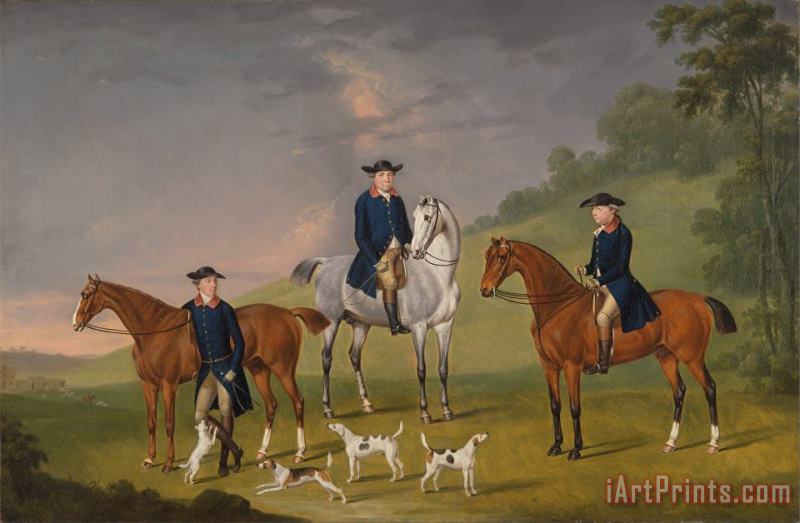 Francis Sartorius John Corbet, Sir Robert Leighton And John Kynaston with Their Horses And Hounds Art Print