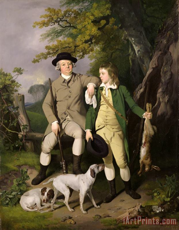 Francis Wheatley Portrait of a Sportsman with his Son Art Painting