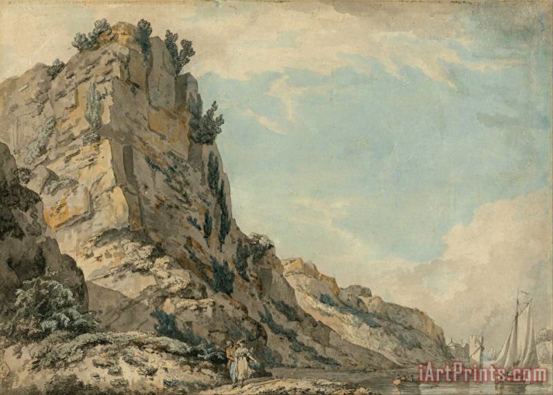 Francis Wheatley St. Vincent's Rock, Clifton, Bristol with Hotwell's Spring House in The Distance Art Painting