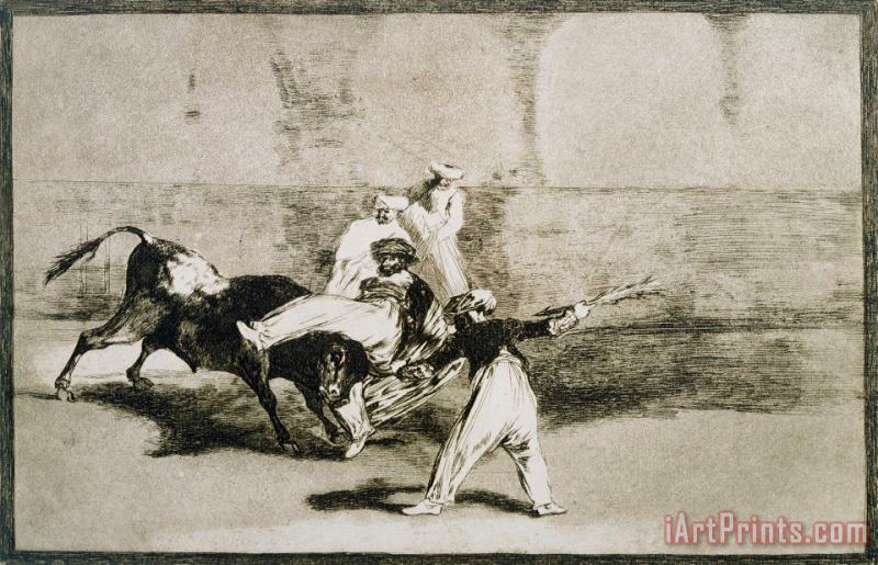 Francisco De Goya A Moor Caught by The Bull... From La Tauromaquia Art Print