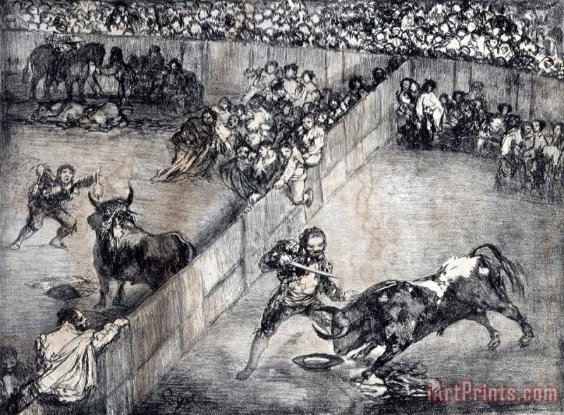 Francisco De Goya Bullfing in a Divided Ring Art Print