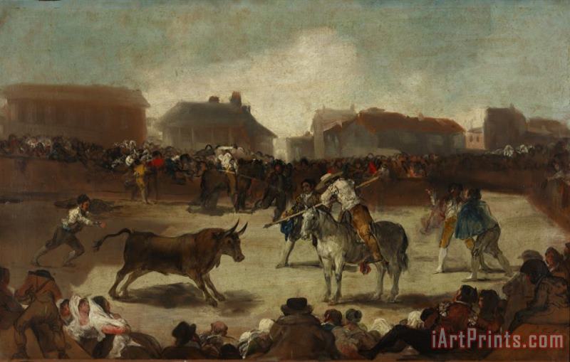 Corrida De Toros En Un Pueblo painting - Francisco De Goya Corrida De Toros En Un Pueblo Art Print