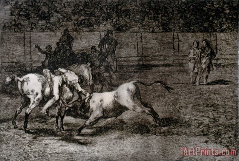 Francisco De Goya Mariano Ceballos, Called El Indio , Kills The Bull From Horseback Art Print