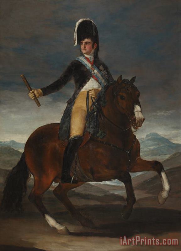 Retrato Ecuestre De Fernando VII painting - Francisco De Goya Retrato Ecuestre De Fernando VII Art Print