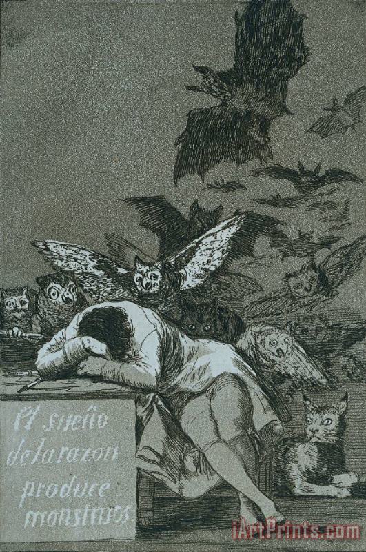 The Sleep of Reason Brings Forth Monsters painting - Francisco De Goya The Sleep of Reason Brings Forth Monsters Art Print
