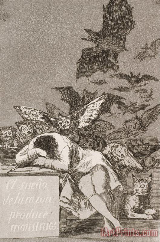 Francisco De Goya The Sleep of Reason Produces Monsters (no. 43), From Los Caprichos Art Painting