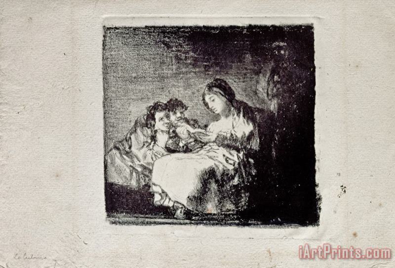 Francisco De Goya Woman Reading to Two Children Art Print