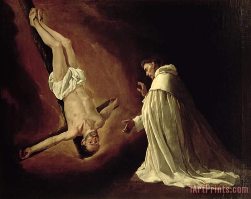 Appearance of Saint Peter to Saint Peter Nolasco painting - Francisco de Zurbaran Appearance of Saint Peter to Saint Peter Nolasco Art Print