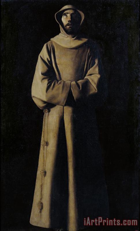 Francisco de Zurbaran Saint Francis of Assisi According to Pope Nicholas V's Vision Art Print