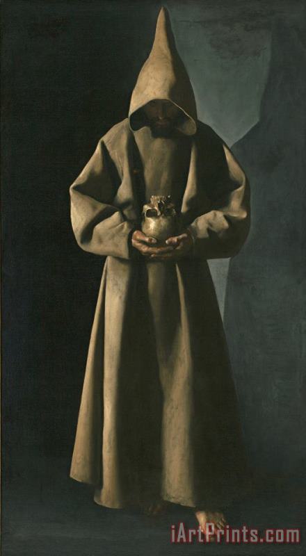 Saint Francis of Assisi in His Tomb painting - Francisco de Zurbaran Saint Francis of Assisi in His Tomb Art Print