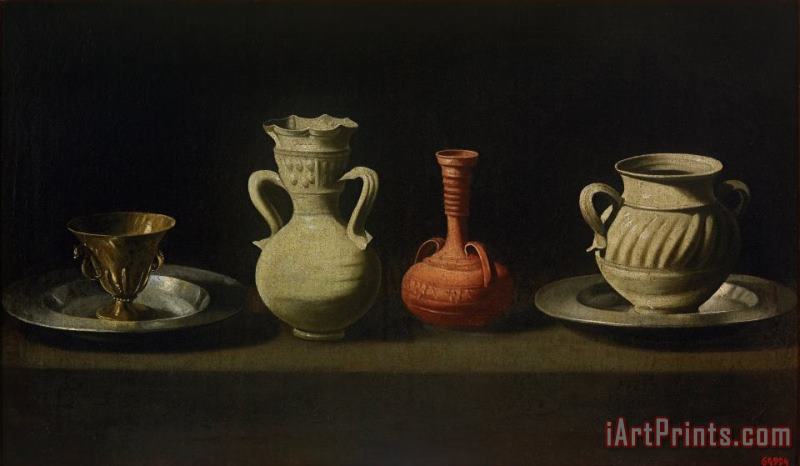 Francisco de Zurbaran Still Life with Four Vessels Art Print