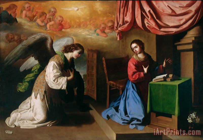 The Annunciation painting - Francisco de Zurbaran The Annunciation Art Print