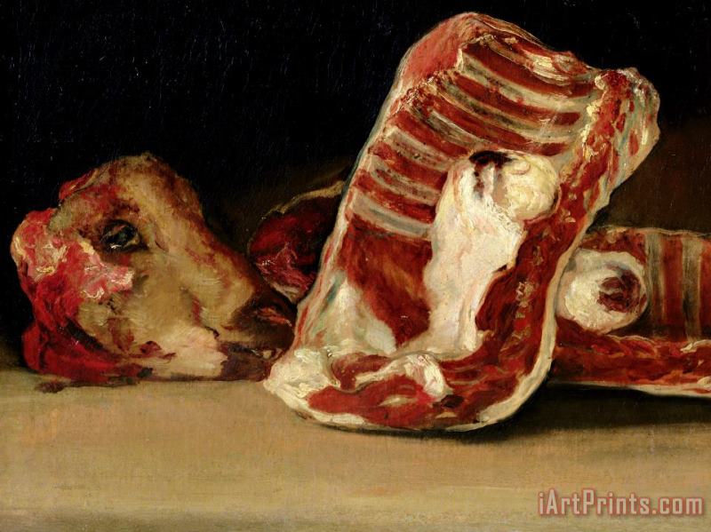Still Life Of Sheep's Ribs And Head painting - Francisco Jose de Goya y Lucientes Still Life Of Sheep's Ribs And Head Art Print