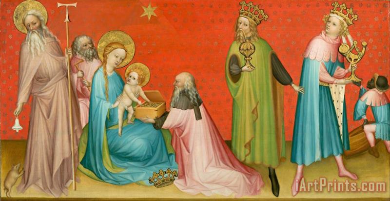 Franco-flemish Master Adoration of The Magi with Saint Anthony Abbot Art Print