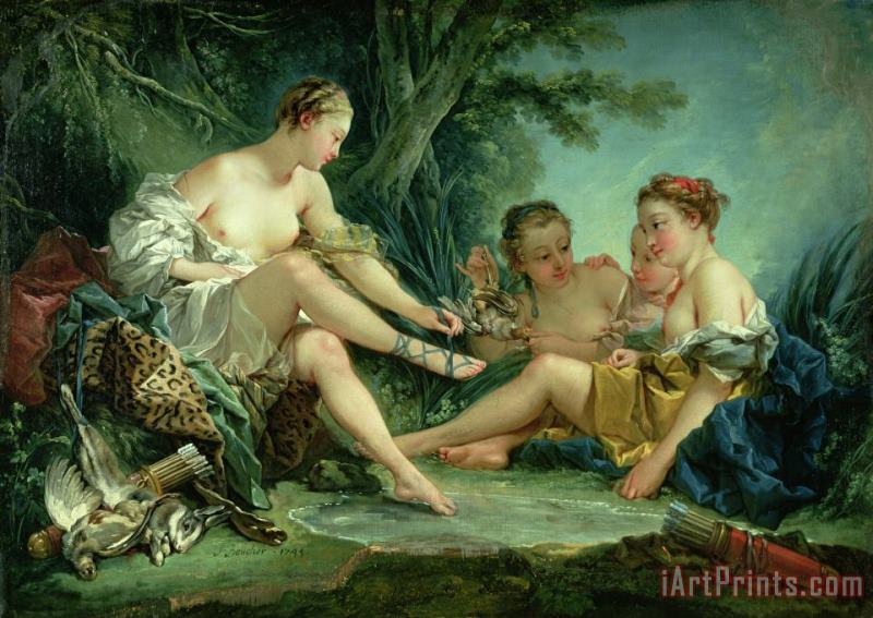 Diana after the Hunt painting - Francois Boucher Diana after the Hunt Art Print