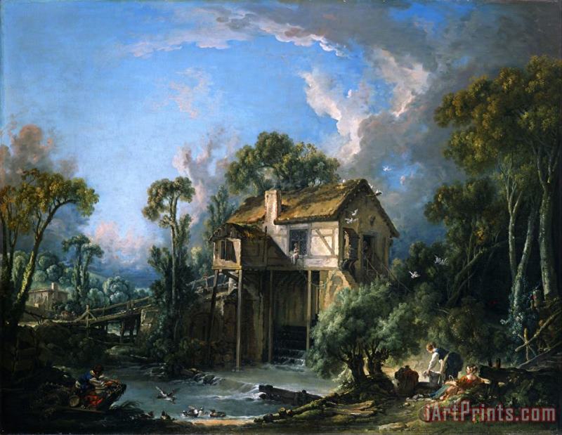 Mill at Charenton painting - Francois Boucher Mill at Charenton Art Print