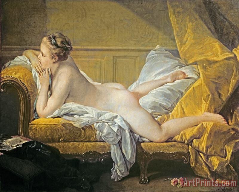 Reclining Nude painting - Francois Boucher Reclining Nude Art Print