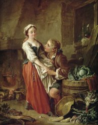 Francois Boucher The Beautiful Kitchen Maid painting